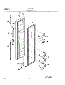 03 - Freezer Door parts for Frigidaire Refrigerator FRS26KR4CW0 from AppliancePartsPros.com