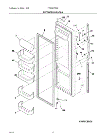 05 - Refrigerator Door parts for Frigidaire Refrigerator FRS26LF7DS0 from AppliancePartsPros.com