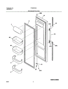 05 - Refrigerator Door parts for Frigidaire Refrigerator FRS26KR4CW1 from AppliancePartsPros.com