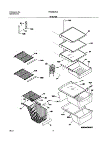 09 - Shelves parts for Frigidaire Refrigerator FRS26KR4AW5 from AppliancePartsPros.com