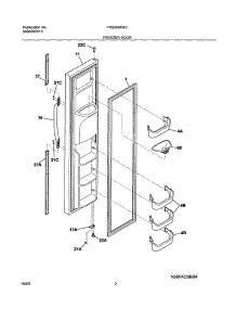 03 - Freezer Door parts for Frigidaire Refrigerator FRS26KR4CB1 from AppliancePartsPros.com