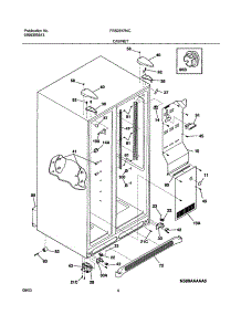 07 - Cabinet parts for Frigidaire Refrigerator FRS26KR4CB1 from AppliancePartsPros.com