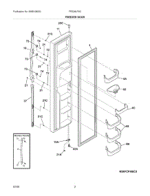 03 - Freezer Door parts for Frigidaire Refrigerator FRS26LF8CSN from AppliancePartsPros.com