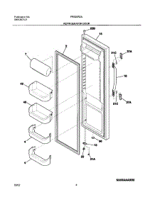 05 - Refrigerator Door parts for Frigidaire Refrigerator FRS26R2AW1 from AppliancePartsPros.com