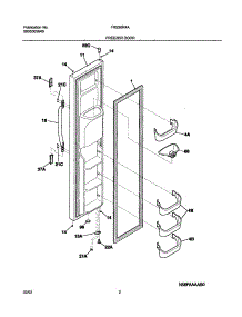 03 - Freezer Door parts for Frigidaire Refrigerator FRS26R4AW3 from AppliancePartsPros.com