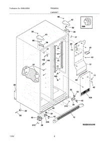 07 - Cabinet parts for Frigidaire Refrigerator FRS26R2AWF from AppliancePartsPros.com