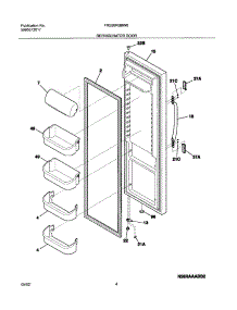 05 - Refrigerator Door parts for Frigidaire Refrigerator FRS26RBBW0 from AppliancePartsPros.com