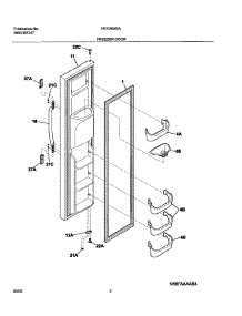 03 - Freezer Door parts for Frigidaire Refrigerator FRS26W2AW6 from AppliancePartsPros.com