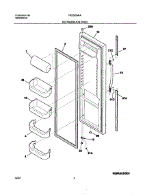 05 - Refrigerator Door parts for Frigidaire Refrigerator FRS26SM4AW3 from AppliancePartsPros.com