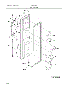 03 - Freezer Door parts for Frigidaire Refrigerator FRS26TS7DW5 from AppliancePartsPros.com