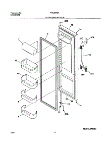 05 - Refrigerator Door parts for Frigidaire Refrigerator FRS26W2AQ1 from AppliancePartsPros.com