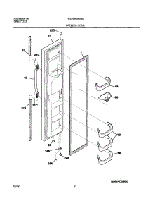 03 - Freezer Door parts for Frigidaire Refrigerator FRS26W2BSB0 from AppliancePartsPros.com