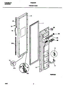 02 - Freezer Door parts for Frigidaire Refrigerator FRS26WPFD0 from AppliancePartsPros.com