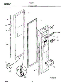 02 - Freezer Door parts for Frigidaire Refrigerator FRS26ZGGB6 from AppliancePartsPros.com
