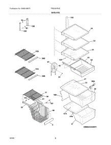 09 - Shelves parts for Frigidaire Refrigerator FRS23KF6EW3 from AppliancePartsPros.com