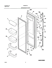05 - Refrigerator Door parts for Frigidaire Refrigerator FRS23KF7AB5 from AppliancePartsPros.com