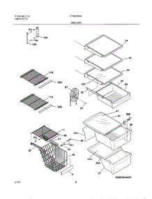 09 - Shelves parts for Frigidaire Refrigerator FRS23R4AQ2 from AppliancePartsPros.com