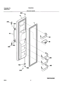 03 - Freezer Door parts for Frigidaire Refrigerator FRS23W3AQ7 from AppliancePartsPros.com