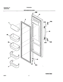 05 - Refrigerator Door parts for Frigidaire Refrigerator FRS23W3AQ7 from AppliancePartsPros.com