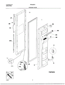 02 - Freezer Door parts for Frigidaire Refrigerator FRS23ZTJW2 from AppliancePartsPros.com