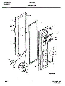 02 - Freezer Door parts for Frigidaire Refrigerator FRS26ZRFD3 from AppliancePartsPros.com
