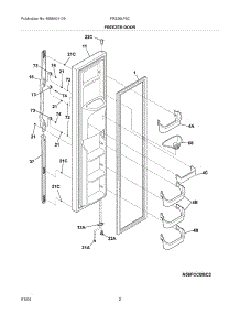03 - Freezer Door parts for Frigidaire Refrigerator FRS26LF8CS0 from AppliancePartsPros.com