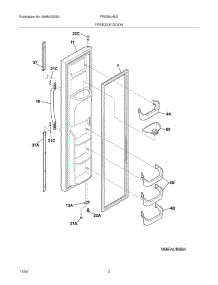 03 - Freezer Door parts for Frigidaire Refrigerator FRS26LH5DB5 from AppliancePartsPros.com