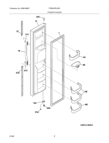 03 - Freezer Door parts for Frigidaire Refrigerator FRS26MRLES0 from AppliancePartsPros.com
