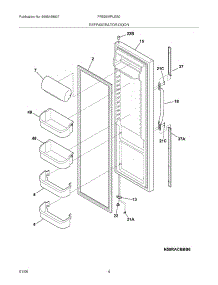 05 - Refrigerator Door parts for Frigidaire Refrigerator FRS26MRLES0 from AppliancePartsPros.com