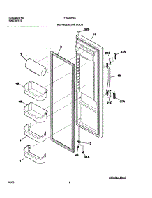 05 - Refrigerator Door parts for Frigidaire Refrigerator FRS26R2AW5 from AppliancePartsPros.com