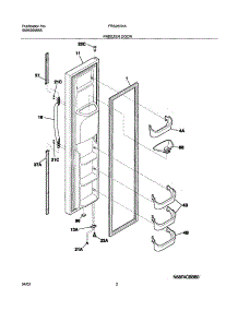 03 - Freezer Door parts for Frigidaire Refrigerator FRS26R4AB5 from AppliancePartsPros.com