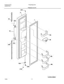 03 - Freezer Door parts for Frigidaire Refrigerator FRS26RLECS0 from AppliancePartsPros.com