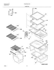 09 - Shelves parts for Frigidaire Refrigerator FRS26RLECS0 from AppliancePartsPros.com