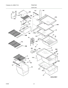 09 - Shelves parts for Frigidaire Refrigerator FRS26TS6DW5 from AppliancePartsPros.com