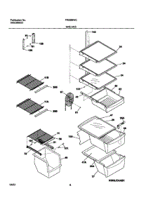09 - Shelves parts for Frigidaire Refrigerator FRS26R4CW0 from AppliancePartsPros.com