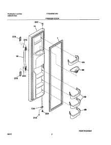 03 - Freezer Door parts for Frigidaire Refrigerator FRS26RBCW0 from AppliancePartsPros.com