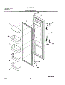 05 - Refrigerator Door parts for Frigidaire Refrigerator FRS26RBCW0 from AppliancePartsPros.com
