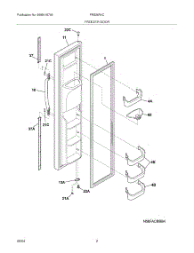 03 - Freezer Door parts for Frigidaire Refrigerator FRS26R4CQ7 from AppliancePartsPros.com