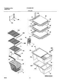 09 - Shelves parts for Frigidaire Refrigerator FRS26RBCW0 from AppliancePartsPros.com