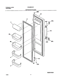 05 - Refrigerator Door parts for Frigidaire Refrigerator FRS26RBCW1 from AppliancePartsPros.com