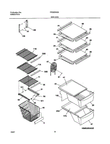 09 - Shelves parts for Frigidaire Refrigerator FRS26W2AW1 from AppliancePartsPros.com