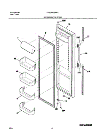 05 - Refrigerator Door parts for Frigidaire Refrigerator FRS26W2BSB2 from AppliancePartsPros.com