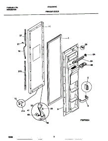 02 - Freezer Door parts for Frigidaire Refrigerator FRS26WNCW1 from AppliancePartsPros.com
