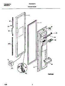 02 - Freezer Door parts for Frigidaire Refrigerator FRS26XGCW5 from AppliancePartsPros.com