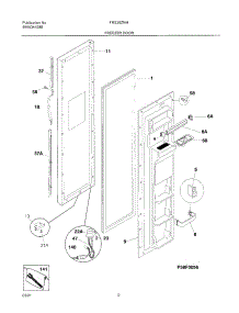 03 - Freezer Door parts for Frigidaire Refrigerator FRS26ZNHD2 from AppliancePartsPros.com