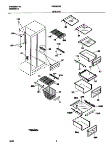 05 - Shelves parts for Frigidaire Refrigerator FRS26ZRGDA from AppliancePartsPros.com