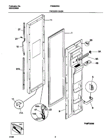 02 - Freezer Door parts for Frigidaire Refrigerator FRS26ZRGB8 from AppliancePartsPros.com