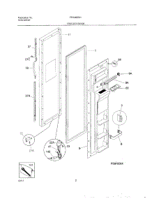 03 - Freezer Door parts for Frigidaire Refrigerator FRS26ZGHD5 from AppliancePartsPros.com
