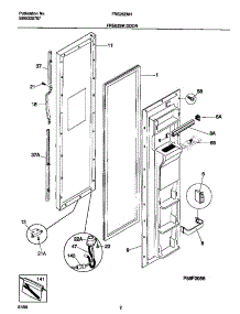 02 - Freezer Door parts for Frigidaire Refrigerator FRS26ZNHD1 from AppliancePartsPros.com