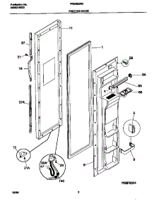 02 - Freezer Door parts for Frigidaire Refrigerator FRS26ZRGB4 from AppliancePartsPros.com